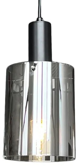 Csillár zsinóron ARCADIA 1xE27/60W/230V átm. 13 cm fekete/füstös