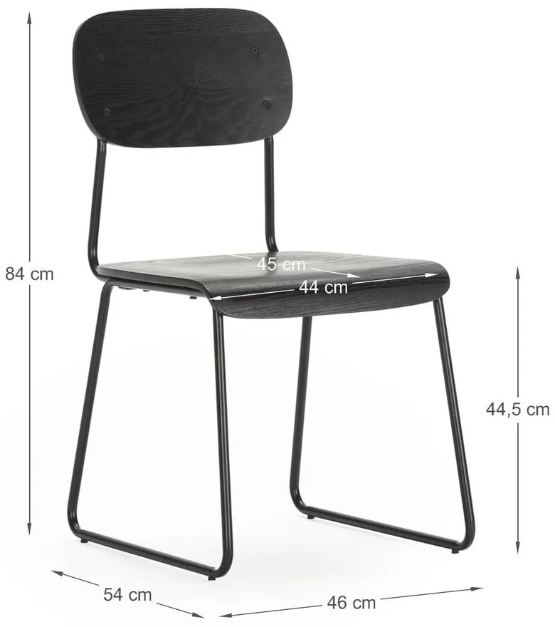 Fekete étkezőszék szett 2 db-os Aira – Marckeric