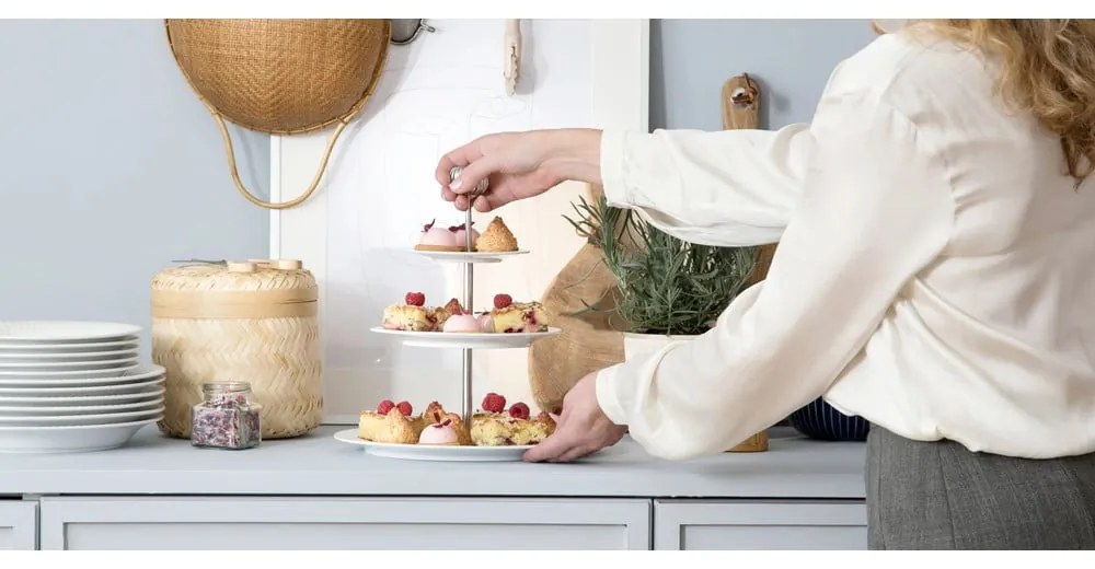 Hammershoi Etagere háromszintes fehér porcelán tálca, ⌀ 28 cm - Kähler Design