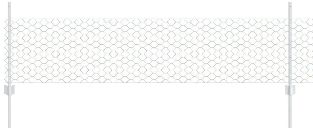 Kerti Kerítés Készlet 2 db-os Horganyzott acél 25 x 0,5 m Tartós
