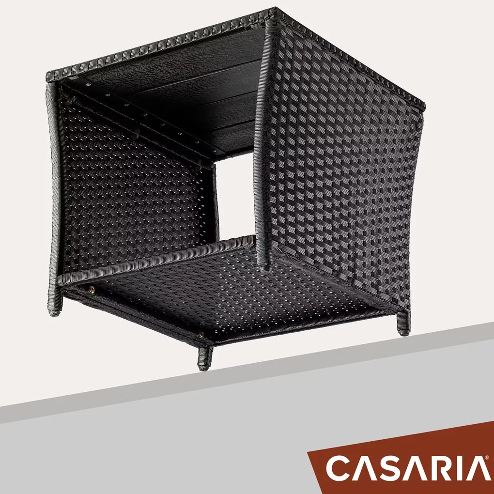 Deuba Vedis 45x45x40 cm-es rattan asztal - fekete