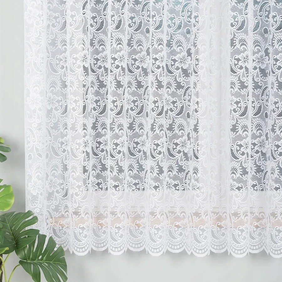 Jacquard Méteráru Függöny 175cm fehér