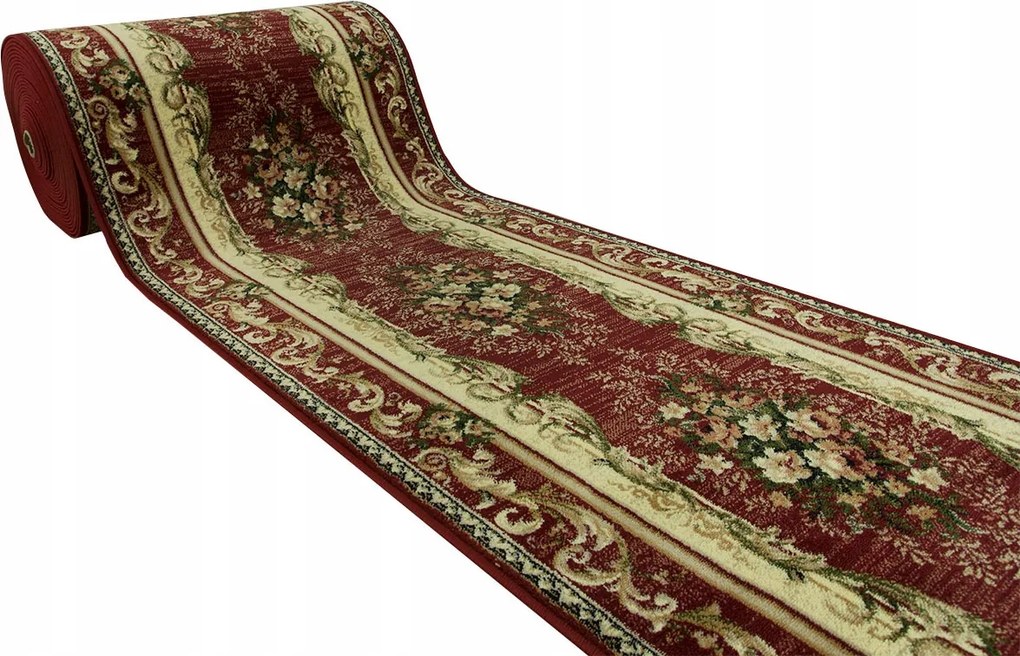 Futószőnyeg Szőnyeg 120 cm széles Előszobába Bordó Lótusz Virág Dísz