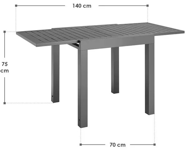Juskys Laki kerti asztal 70x70 cm - antracit