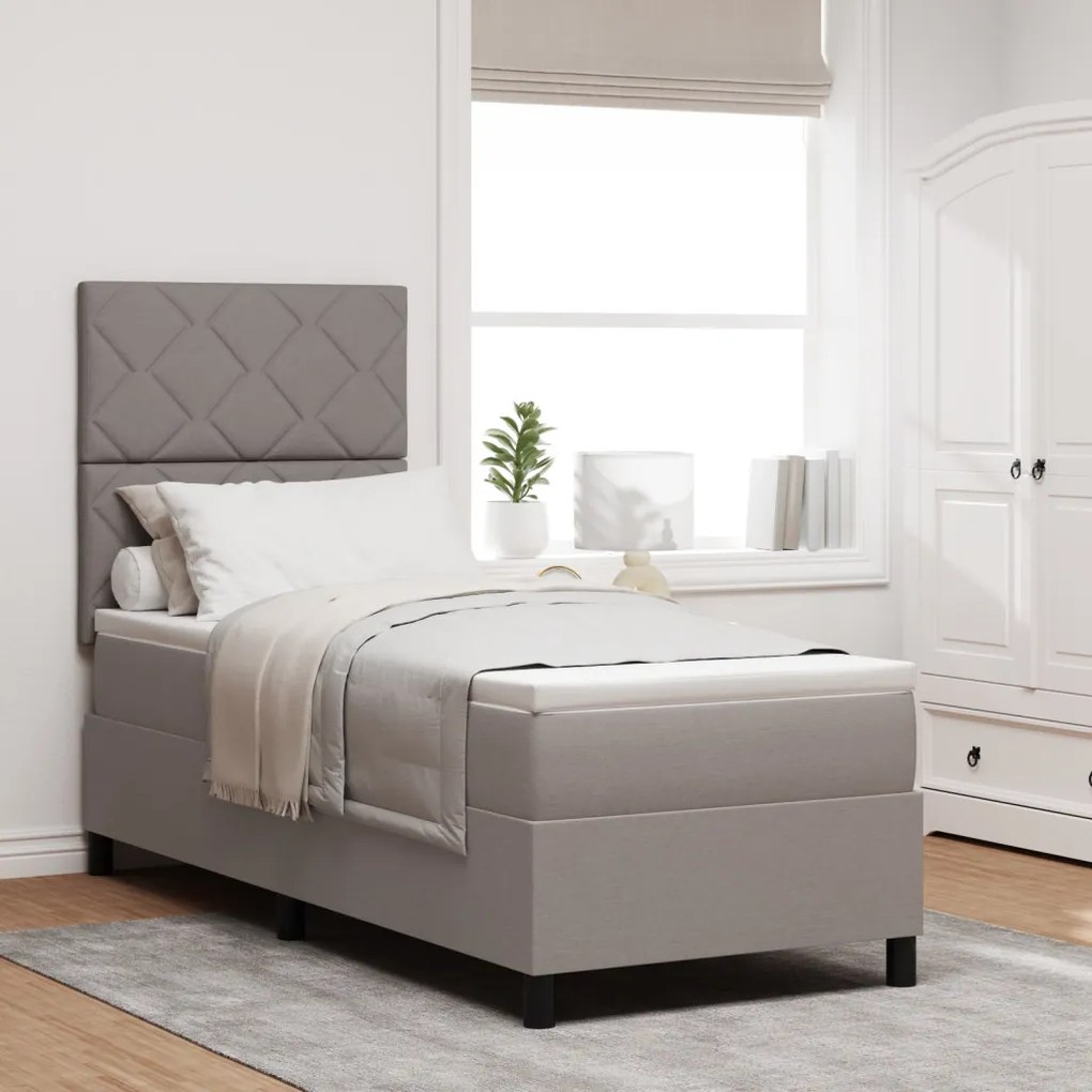 Boxspring ágy matraccal taupe 80x200 cm szövet
