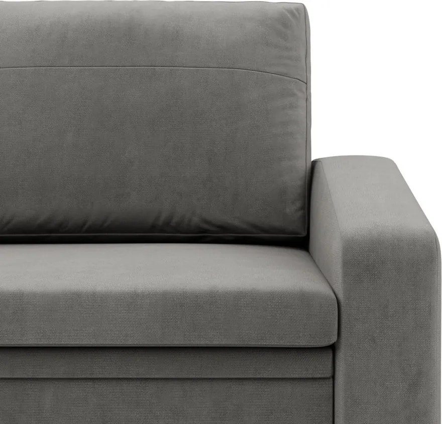 Vertico fekvőfotel, 90 cm széles, bársony, világosszürke