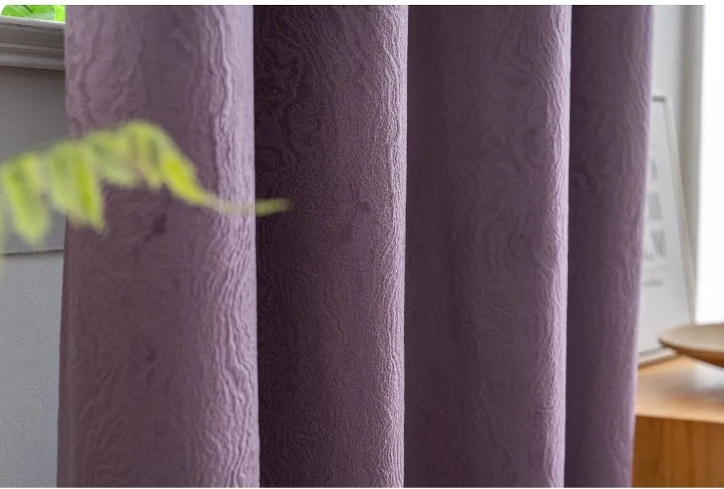 DUNES VELVET sötétítő függöny 140×250 cm, lila Felfüggesztés: Fém gyűrűk