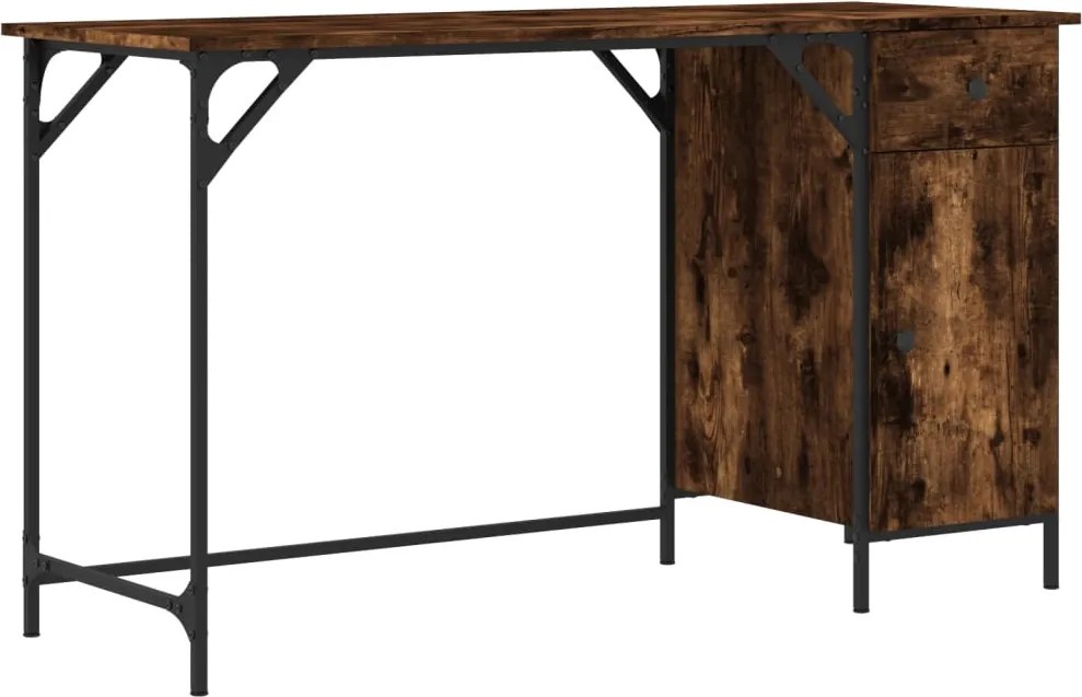vidaXL füstös tölgy színű szerelt fa számítógépasztal 131 x 48 x 75 cm