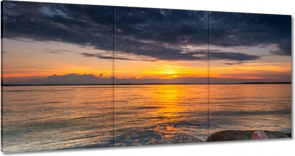 Vászonkép 180x90 Sziklák Tenger Nap