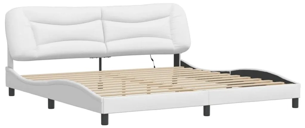 fehér ágykeret LED-ekkel matrac nélkül Hvar 200x200 cm