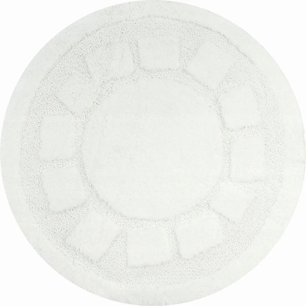 Fürdőszobaszőnyeg Gumírozott Kerek Wc-hez Fehér Óceán átm. 100 cm