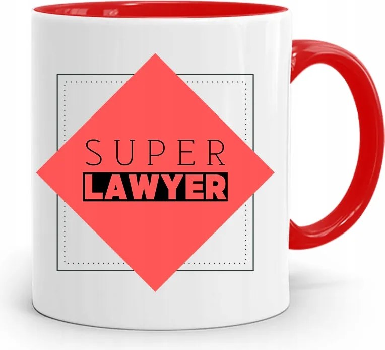 Piros Ügyvéd Bögre Szuper Lawyer Ajándék fényképes nyomtatással