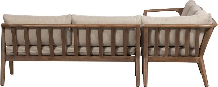 Barna kárpitozott kerti kanapé (L alakú) Biam – WOOOD