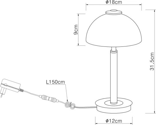 Globo 21953N - ULDIN érintésvezérelt, dimmelhető LED asztali lámpa LED/7W/230V 3000K matt króm