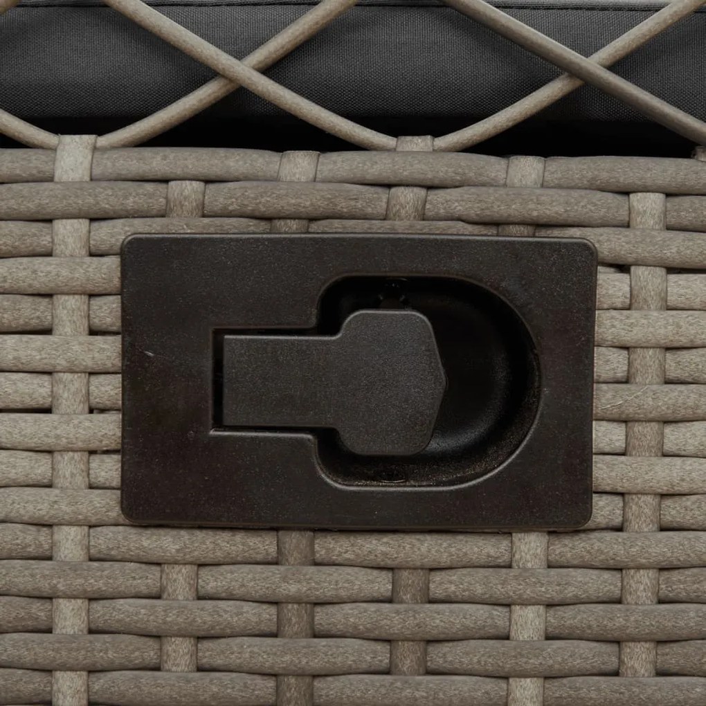 2 db szürke polyrattan dönthető kerti szék