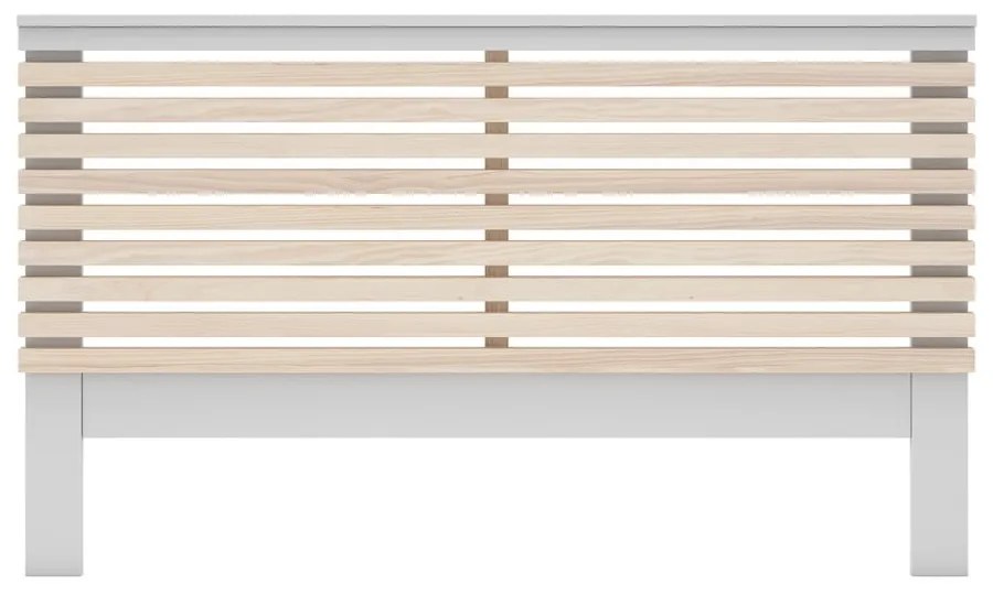 Fehér-natúr színű ágytámla borovi fenyő dekorral 146x100 cm Campus – Marckeric