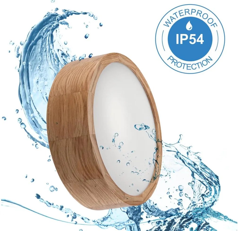 Lamkur Mennyezeti lámpa OAK 2xE27/15W/230V IP54 tölgy ø 27 cm LA49434