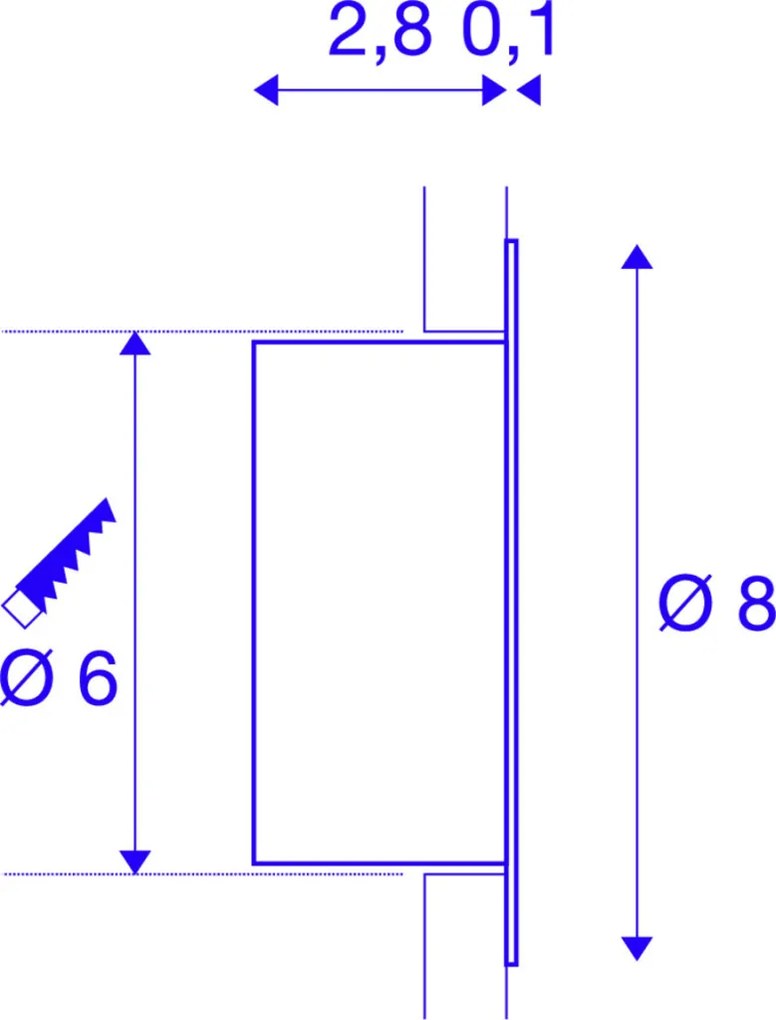 SLV WORO 1002922 Beépíthető lépcsőházi lámpa 1x1.2W/LED 3000K 50LM IP20
