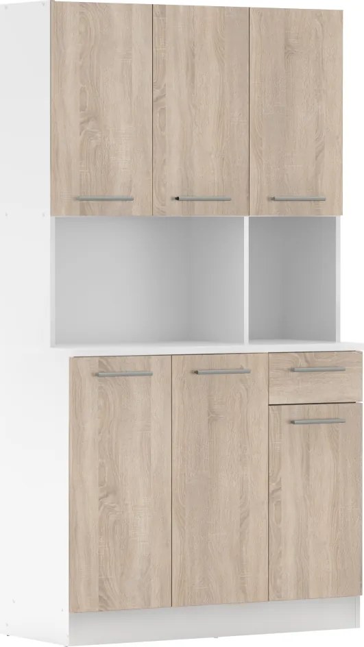 Hatajtós szekrény, fehér/sonoma tölgy, PELION NEW