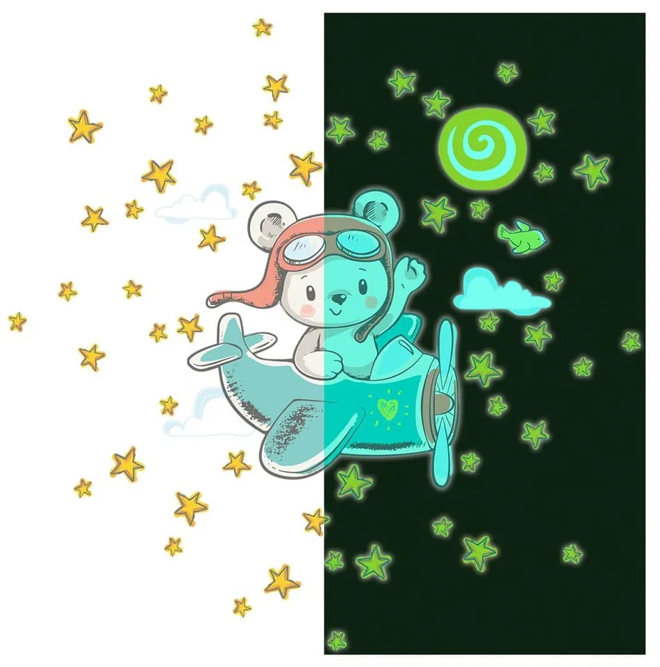 Gyerek falmatrica 30x25 cm Pilot Bear – Ambiance