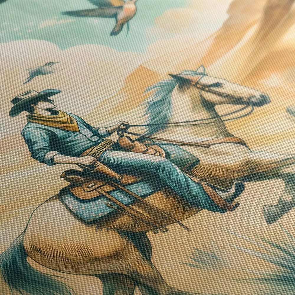Kép cowboy a sivatagi tájban
