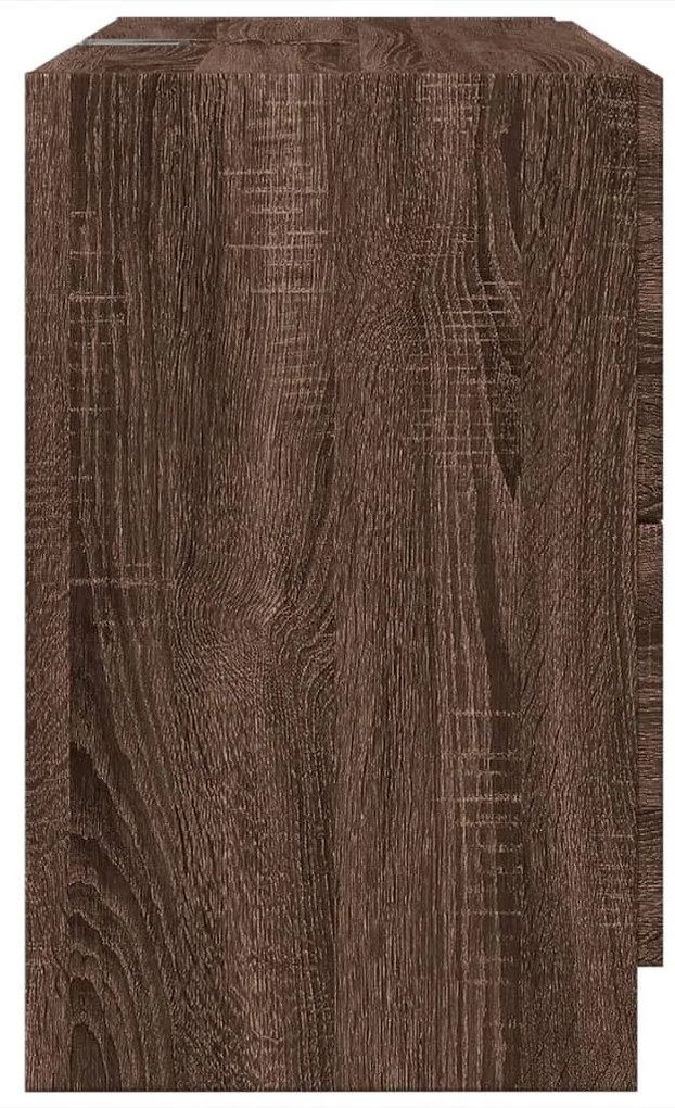 barna tölgy színű szerelt fa mosdószekrény 78 x 37 x 59 cm