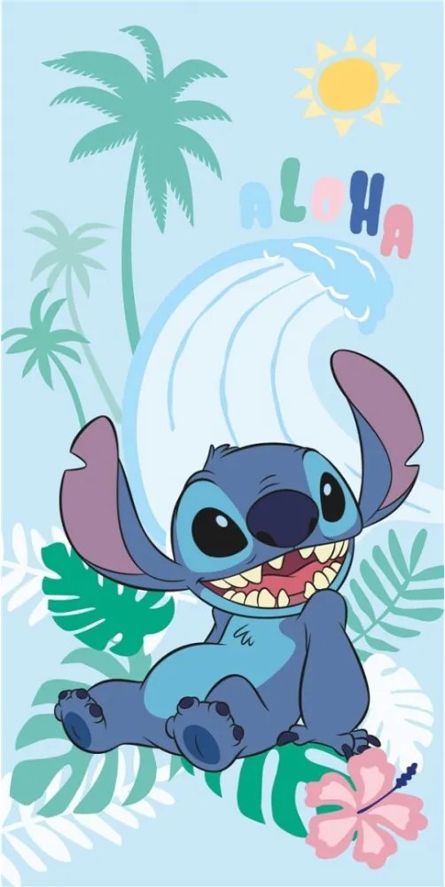 Disney Lilo és Stitch, A csillagkutya Sun fürdőlepedő, strand törölköző 70x140cm