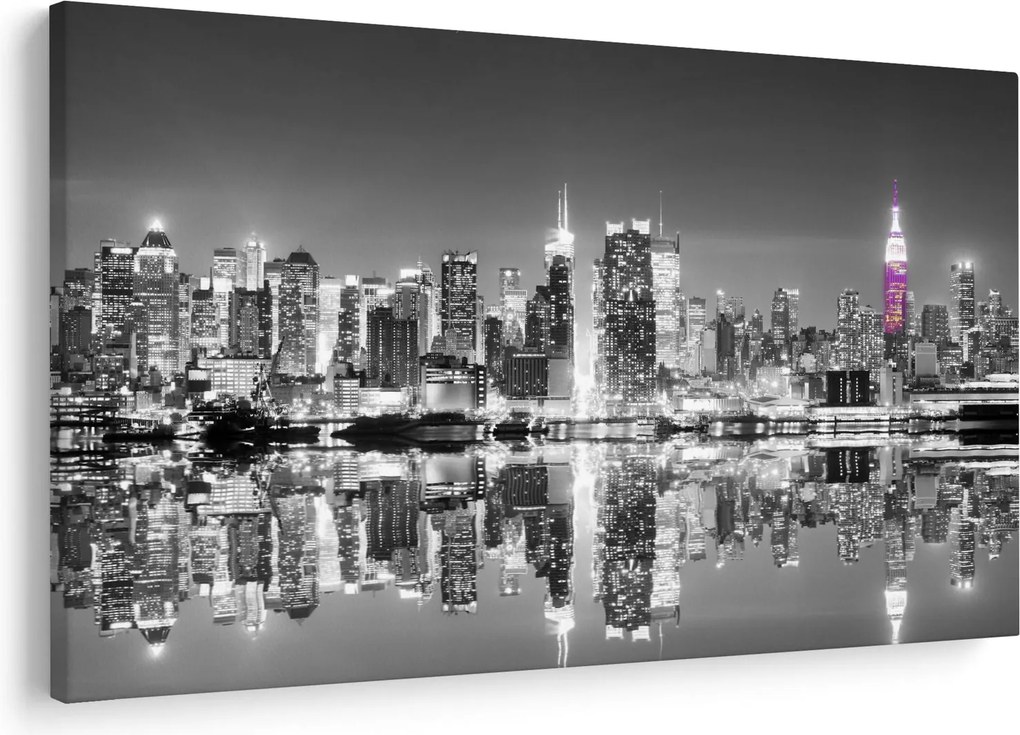 Kép - New York és a lila felhőkarcoló (90x60 cm)