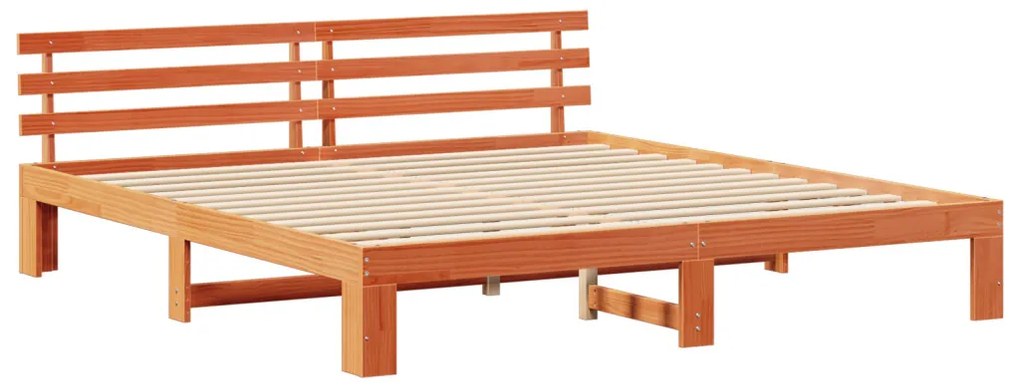 Fenyőfa Ágykeret Gyanta Barna Tömörfa 200 x 200 cm Fenyő Ágykeret
