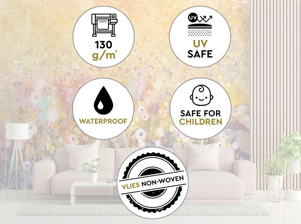 Gario Fotótapéta Rét virágokkal, színes absztrakció Anyag: Vlies, Méret: 350 x 245 cm