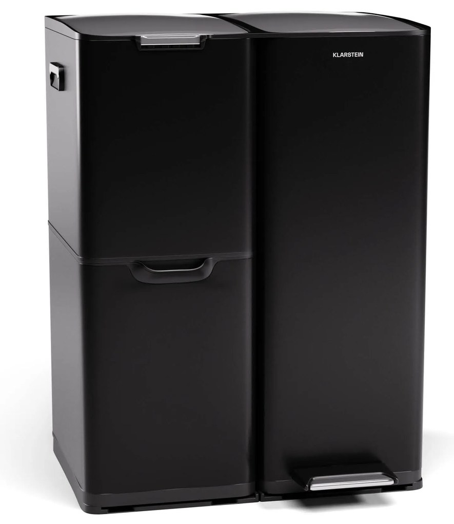 Klarstein Tiyo 3 az 1-ben, szemetes, 60 literes, kivehető kosár, puha záródású