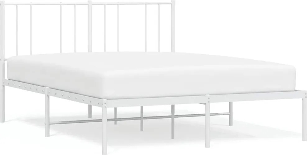 vidaXL fehér fém ágykeret fejtámlával 160 x 200 cm