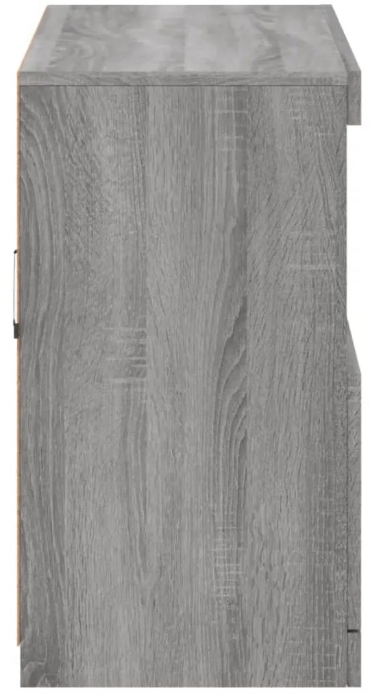 szürke sonoma színű tálalószekrény LED-ekkel 81 x 37 x 67 cm