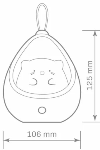 LED Gyermek Tájoló lámpa érzékelővel KITTY LED/0,5W/5V USB rózsaszín