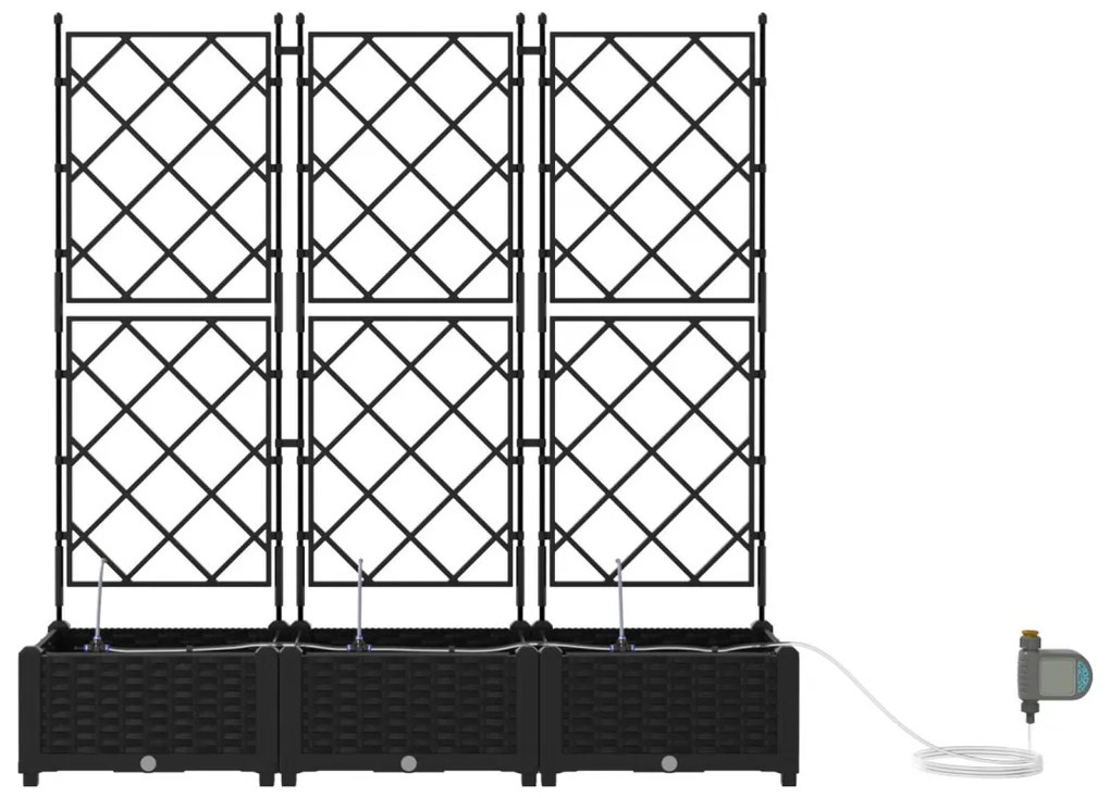 Kerti ültetők Fekete 120 x 40 x 126 cm Acél