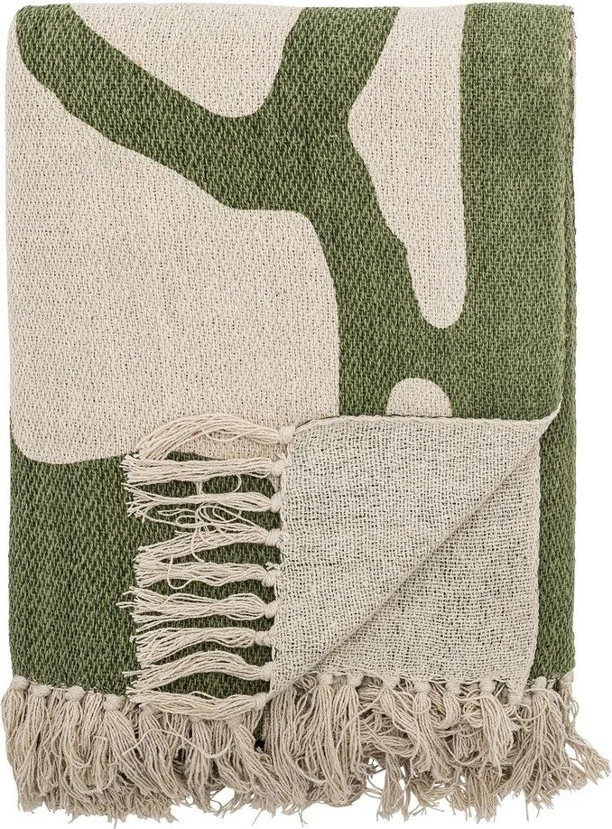 Zöld pamutkeverék takaró 130x160 cm Dalmine – Bloomingville