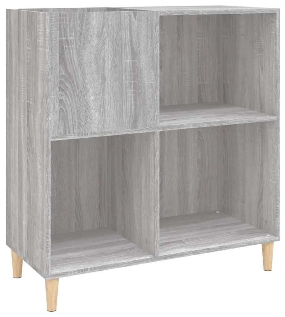 szürke sonoma színű szerelt fa hanglemezszekrény 84,5x38x89 cm