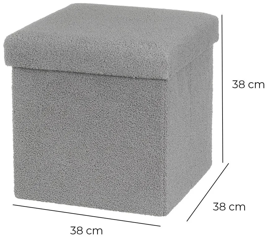 Szürke buklé puff Folding – Casa Selección