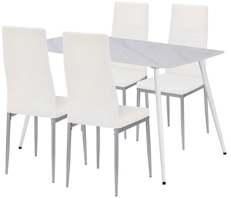 Renton 4+1 étkező garnitúra fehér-szürke