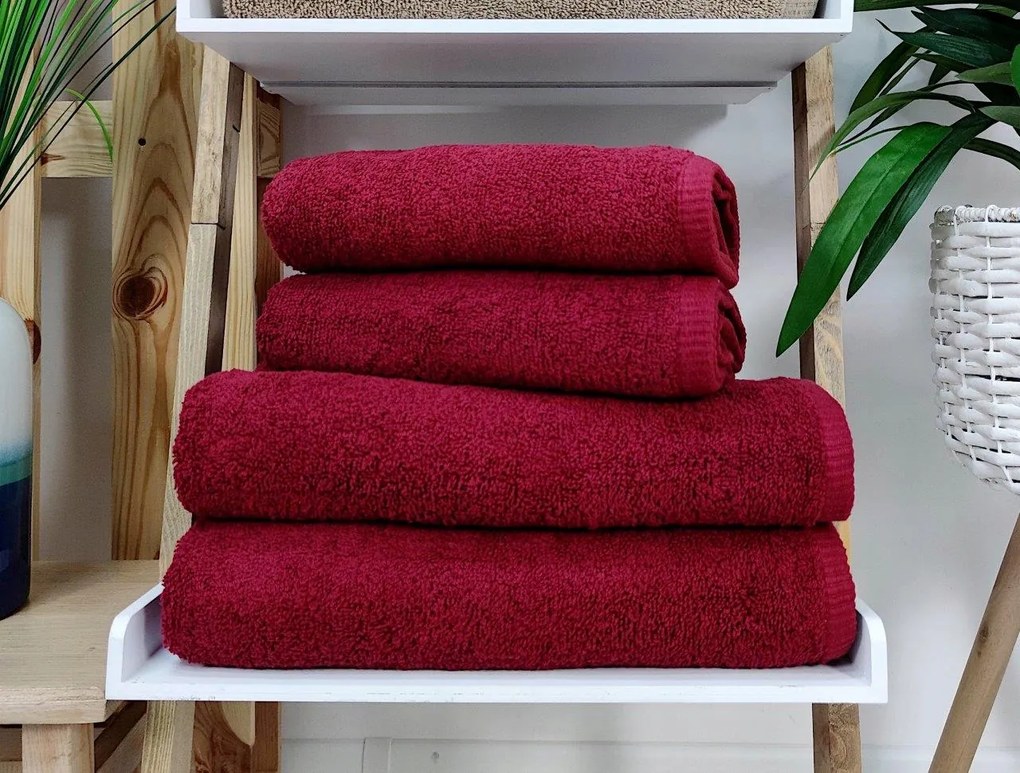 Rene pamut törölköző Bordó elegáns vastag puha 70x140