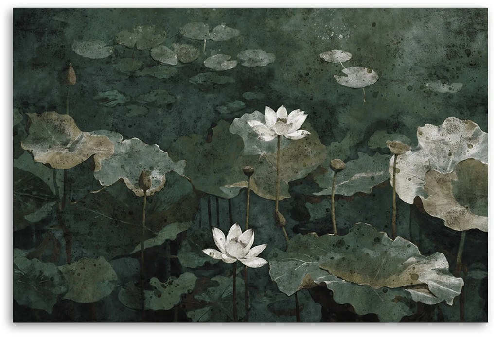 Gario Vászonkép Vintage tavirózsa Méret: 100 x 70 cm