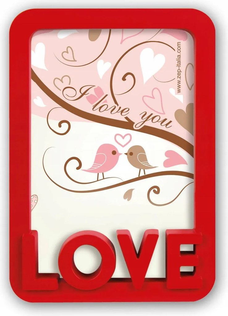 Képkeret 10x15 piros Love felirattal