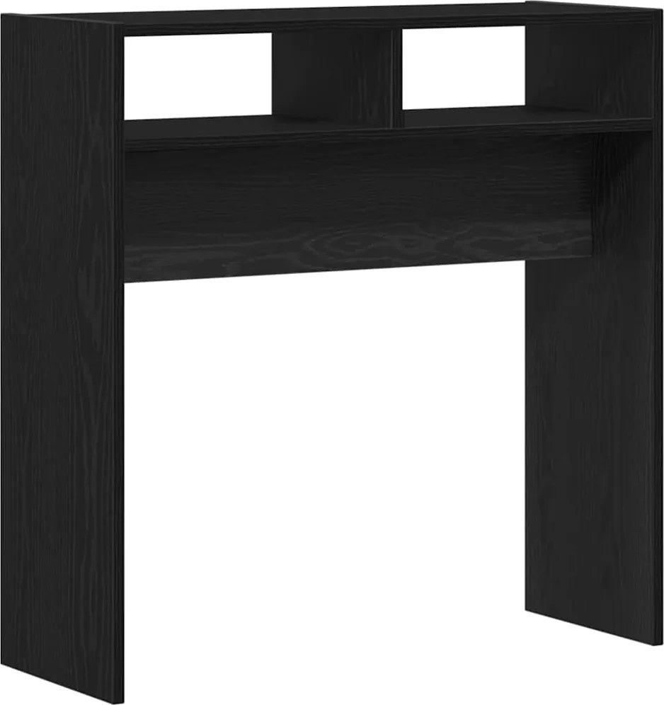 vidaXL Konzolasztal Fekete tölgy 78 x 30 x 80 cm Faanyag