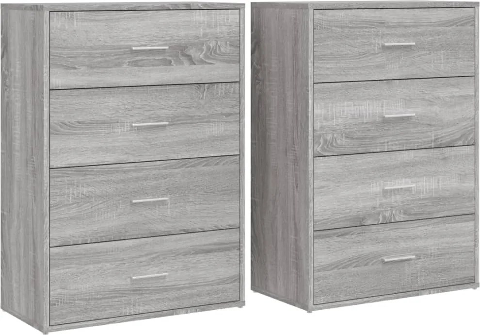 vidaXL 2 db szürke sonoma színű szerelt fa tálalószekrény 60x31x84 cm