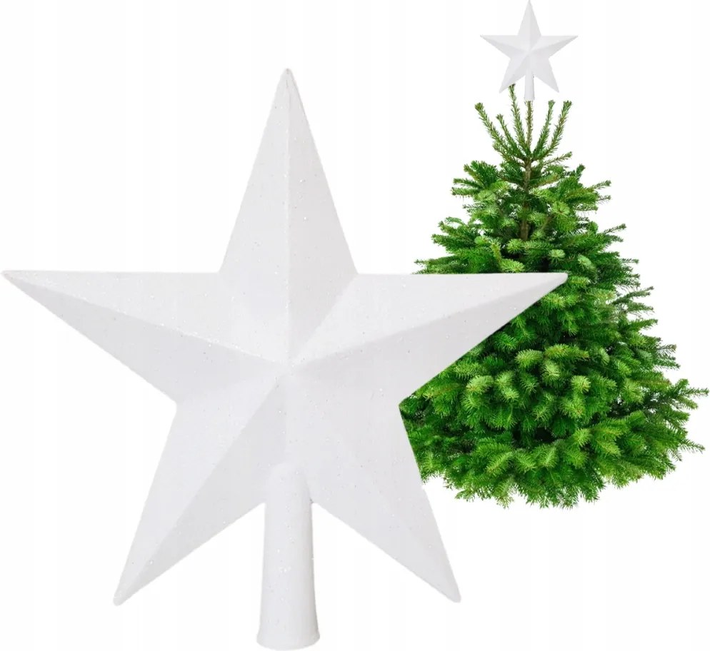 Fehér Csillag Karácsonyfára Csillag Spic Karácsonyfadísz 20 cm