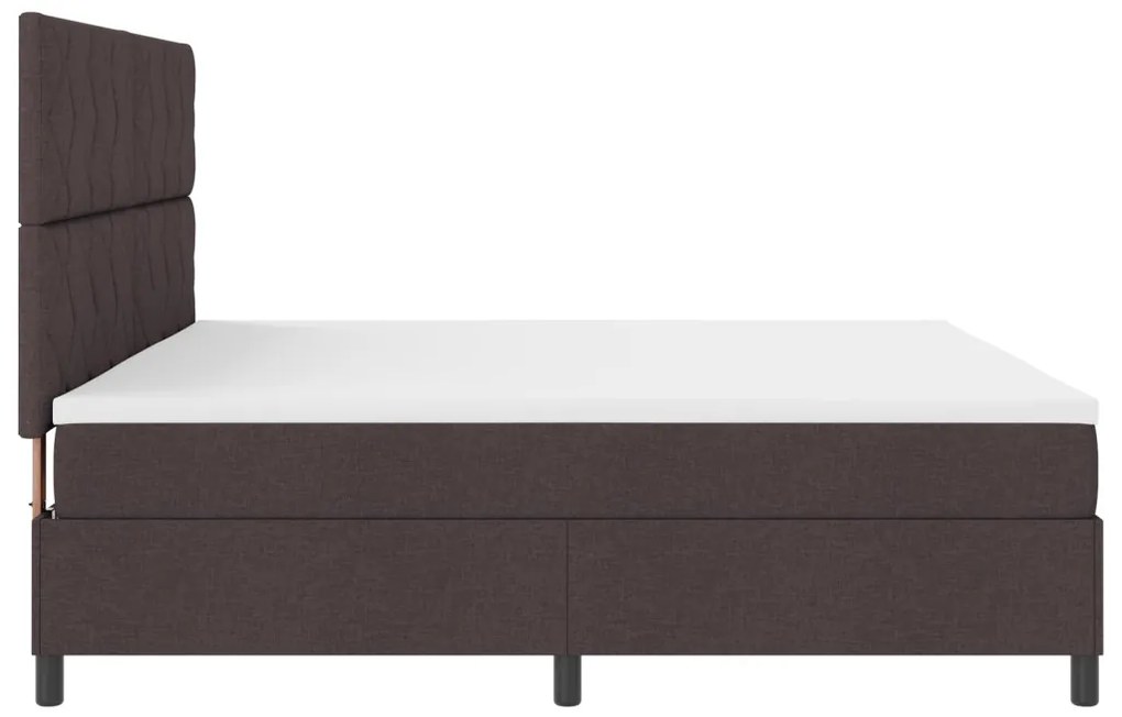 Box Spring Ágy Mattal Sötétbarna 200x200 cm Szövet