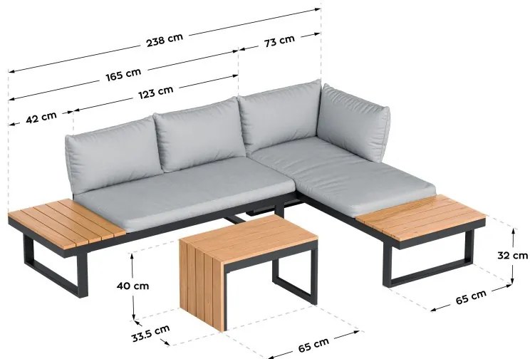 Gregman kültéri bútor szett, ülőgarnitúra loft