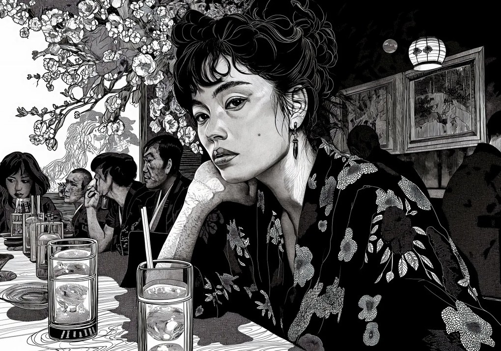 Poszter 66,5x46,5cm Fekete Kimono