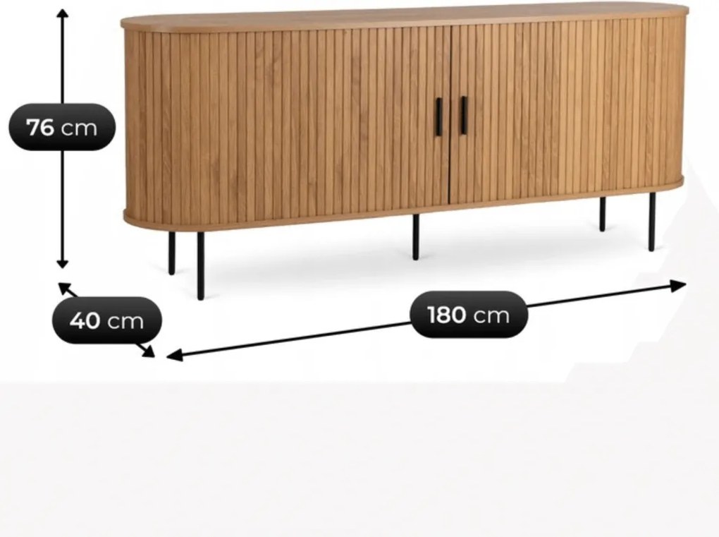 Komód 180 cm tölgy színben – TRISH