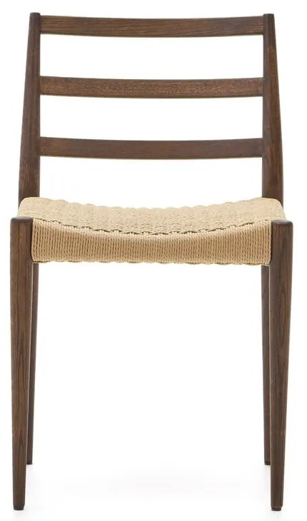 Barna-natúr színű tölgyfa étkezőszék szett 2 db-os Analy – Kave Home